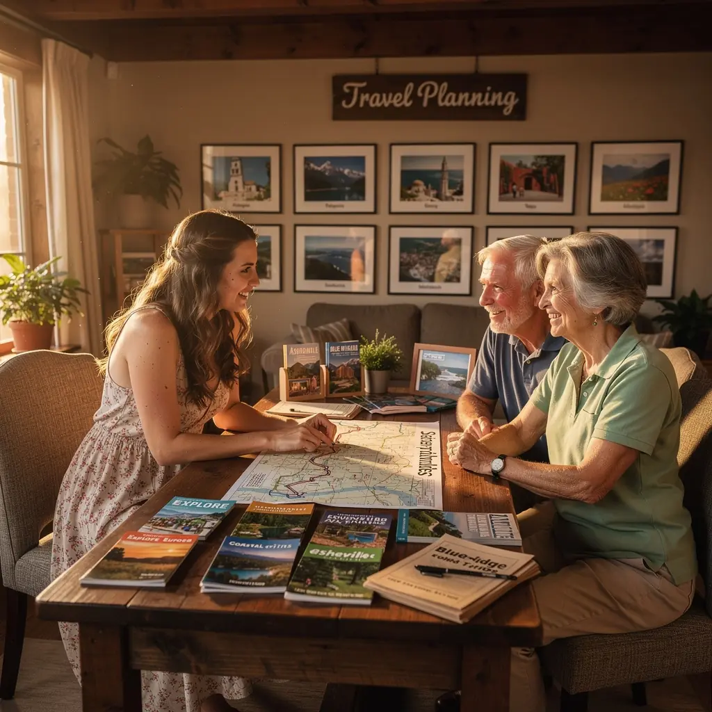 Kobieta rozmawia przez telefon, aktualizując plany podróży w biurze.